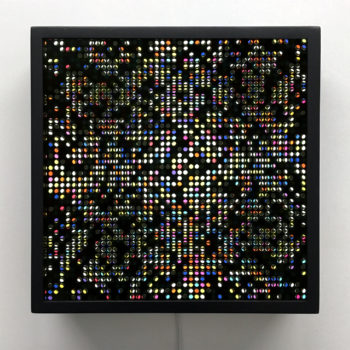 Lite Brite #1 - Colorful Dots Optical Effect - 12×12 Lightbox by Mini-Cinema -BLK
