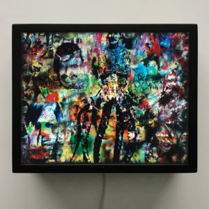Tegui Graffiti Mashup - Multiple Print Depth Effect - 9×11 Lightbox by Mini-Cinema : Hugo Cantin - front