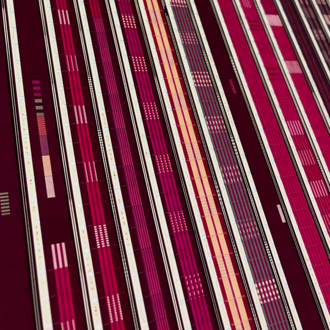 Synchromy 1971 Norman McLaren - Abstract Animation - 16mm Film Collage - Lofty 58x22 Lightbox by Hugo Cantin : Mini-Cinema _close3