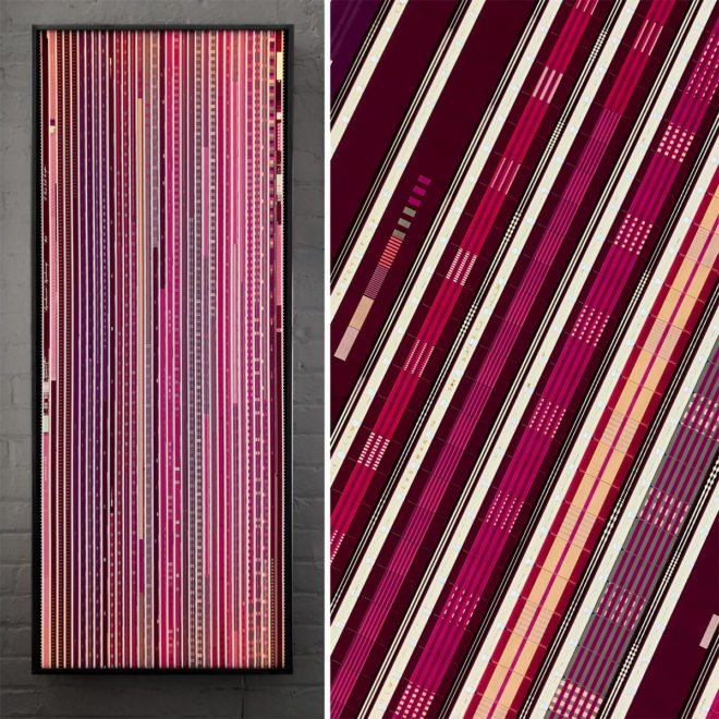 Synchromy 1971 Norman McLaren - Abstract Animation - 16mm Film Collage - Lofty 58x22 Lightbox by Hugo Cantin : Mini-Cinema -mix
