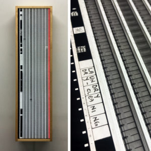 Laundry Dry Cleaning Abstraction - 16mm Film Collage - 28x7 Lightbox by Hugo Cantin : Mini-Cinema _MIX