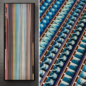 Radiance 1978 New Age Acid Trip - 16mm Film Collage - Lofty 58x22 Lightbox by Hugo Cantin / Mini-Cinema