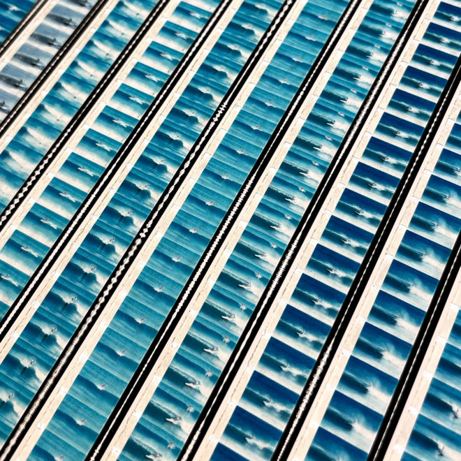 The Endless Summer 1966 Surf Film - Rare 16mm Film Collage - Lofty 28x42 Lightbox by Hugo Cantin : Mini-Cinema _close2