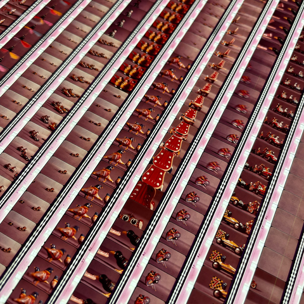 Tin Toys Rodeo 1963 Stop-Motion Animation - 16mm Film Collage - 24x24 Lightbox by Hugo Cantin : Mini-Cinema _close5