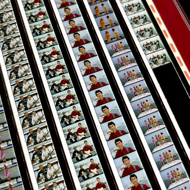 Little Miss Go-Go 1965 Scopitone - 16mm Film Collage - Lofty 58x14 Lightbox by Hugo Cantin : Mini-Cinema -3
