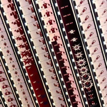 Iron Man Title Intro 1966 Marvel Comics - Rare 16mm Film Collage - 12x12 Lightbox by Mini-Cinema : Hugo Cantin _close1