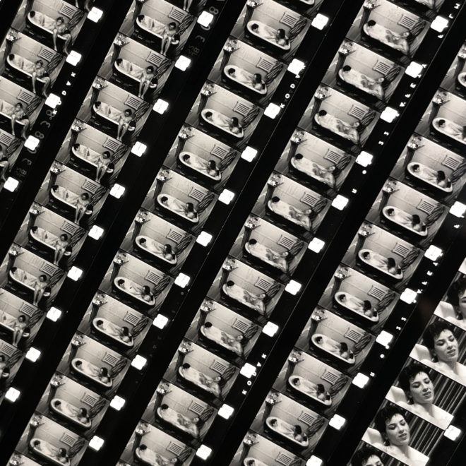 Love, Champagne & Bubble Bath - 16mm Film Collage - 12x12 Lightbox by Mini-Cinema : Hugo Cantin _close3
