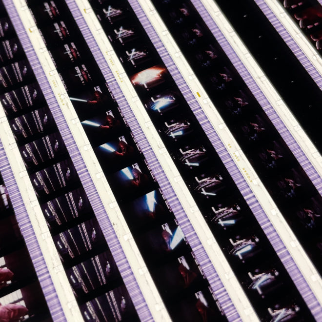 Star Wars 1977 Movie Trailer - 16mm Film Collage - 20x20 Lightbox by Mini-Cinema : Hugo Cantin _close3