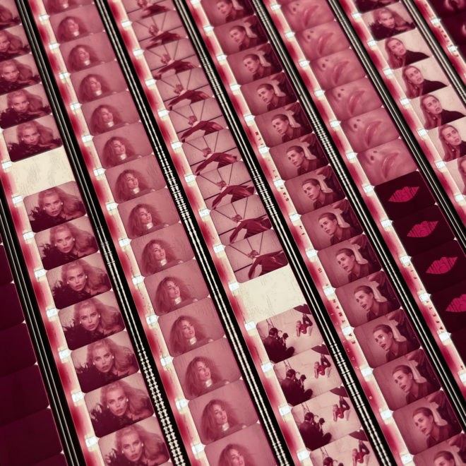 Supermodel Margaux Hemingway 1976 Lipstick Teaser - 16mm Film Collage - 18x12 Lightbox by Mini-Cinema : Hugo Cantin _close2