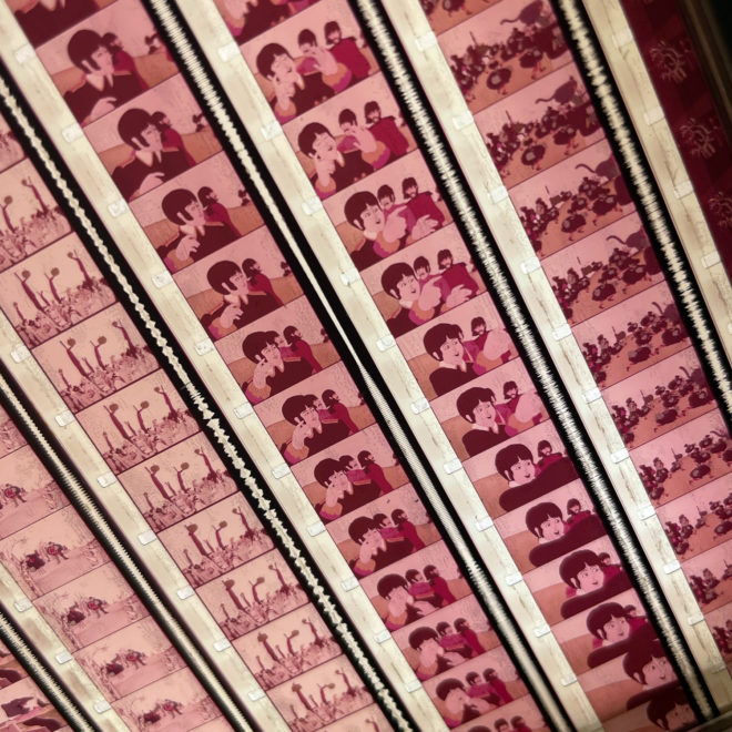 The Beatles & The Blue Meanies - 1968 Yellow Submarine - 16mm Film Collage - 12x12 Lightbox by Mini-Cinema : Hugo Cantin _close1