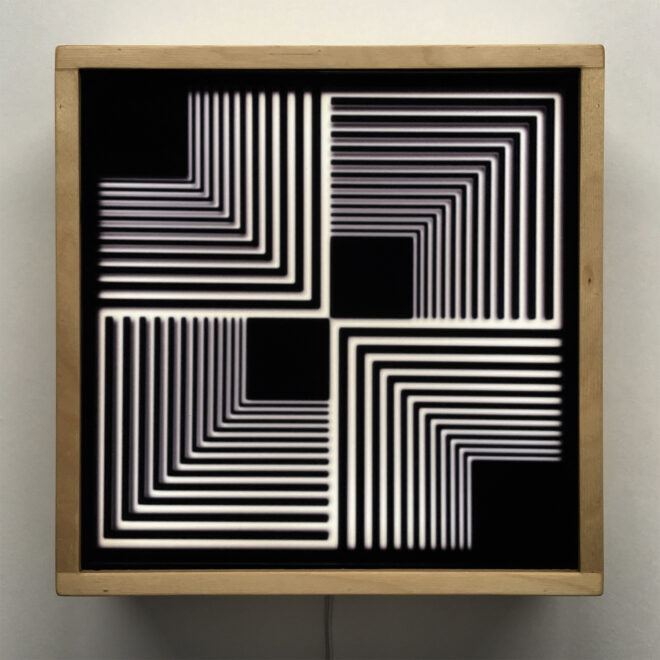 Vortex - Psychedelic Abstract Pattern Optical Effect – 12x12 Lightbox by Mini-Cinema - Hugo Cantin _Front