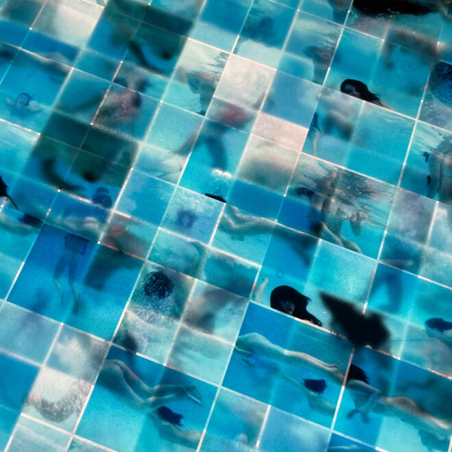 Ephemeral Swim 1965 Naturist Pool Party - 14x20 Lightbox by Mini-Cinema - Hugo Cantin _close2