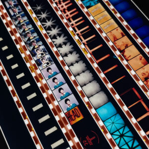 Lipstick Cut-Up Mix - 16mm Film Collage - 58x5 Long Slim Lightbox by Mini-Cinema - Hugo Cantin _close1