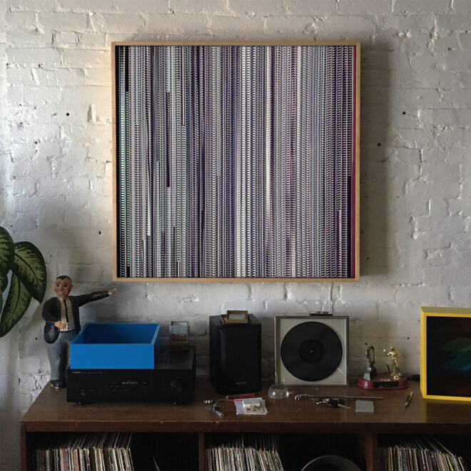 Bobinelli 1971 Hippie Love Story - 16mm Film Collage - Lofty 30x30 Lightbox by Hugo Cantin - Mini-Cinema _insitu