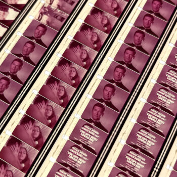 James Bond The Spy Who Loved Me 1977 Movie Trailer - 16mm Film Collage - 18x18 Lightbox by Hugo Cantin : Mini-Cinema _close1