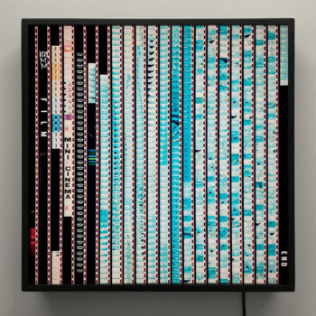 Ephemeral Swim 1965 Naturist Lifestyle Documentary - 16mm Film Collage - 14x14 Lightbox by Hugo Cantin : Mini-Cinema _FRONT