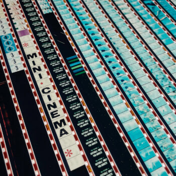 Ephemeral Swim 1965 Naturist Lifestyle Documentary - 16mm Film Collage - 14x14 Lightbox by Hugo Cantin : Mini-Cinema _close1