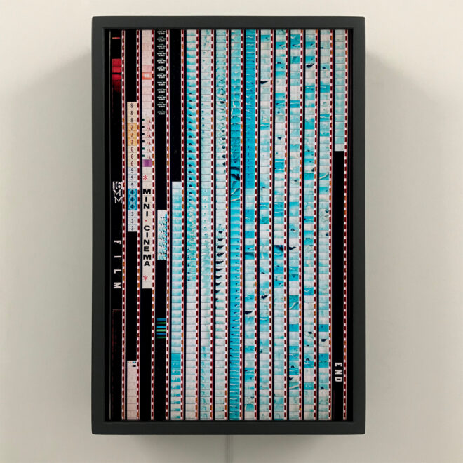 Ephemeral Swim 1965 Naturist Lifestyle Documentary - 16mm Film Collage - 18x12 Lightbox by Mini-Cinema - Hugo Cantin -front-blk