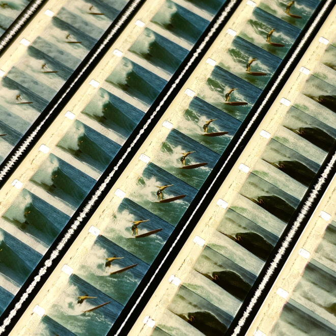 The Endless Summer 1965 Cult Surf Movie - 16mm Film Collage - 28x42 Lightbox by Hugo Cantin : Mini-Cinema _close44