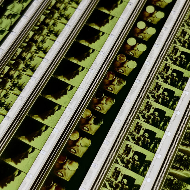 The Rolling Stones Jumpin’ Jack Flash 1969 Hyde Park Concert - 16mm Film Collage - Lofty 58x22 Lightbox by Mini-Cinema - Hugo Cantin _close2