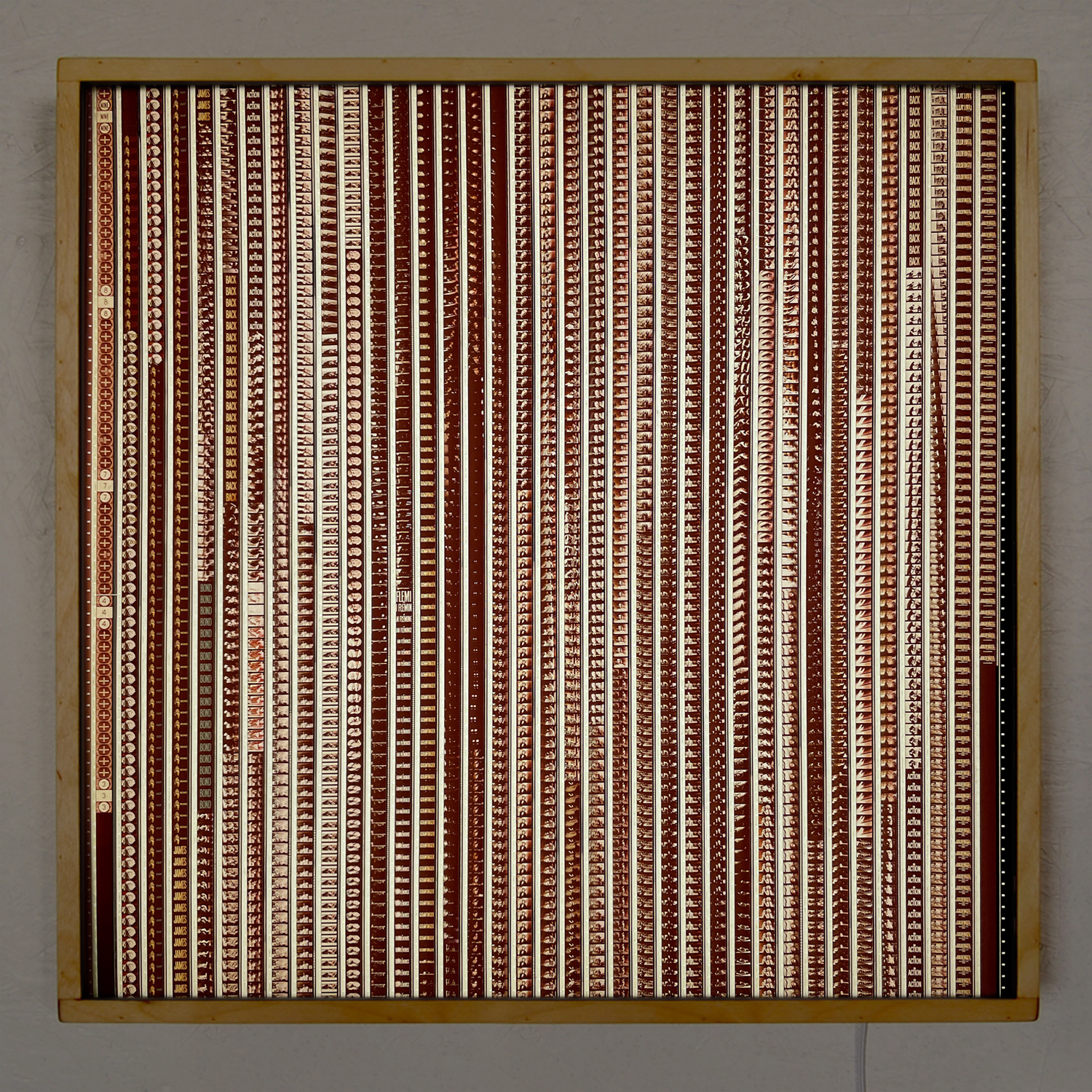 Goldfinger 1964 James Bond Movie Trailer - 16mm Film Collage - 24x24 Lightbox _front-