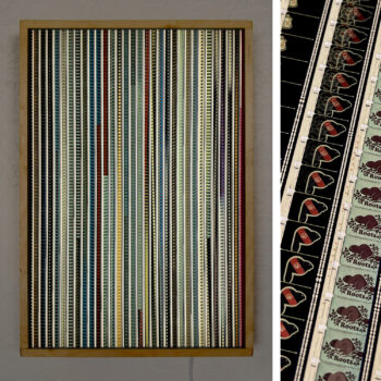 Canada Vignettes Home of the Beaver 1978 NFB - 16mm Film Collage - 30x20 Lightbox by Hugo Cantin - Mini-Cinema _front-PLY